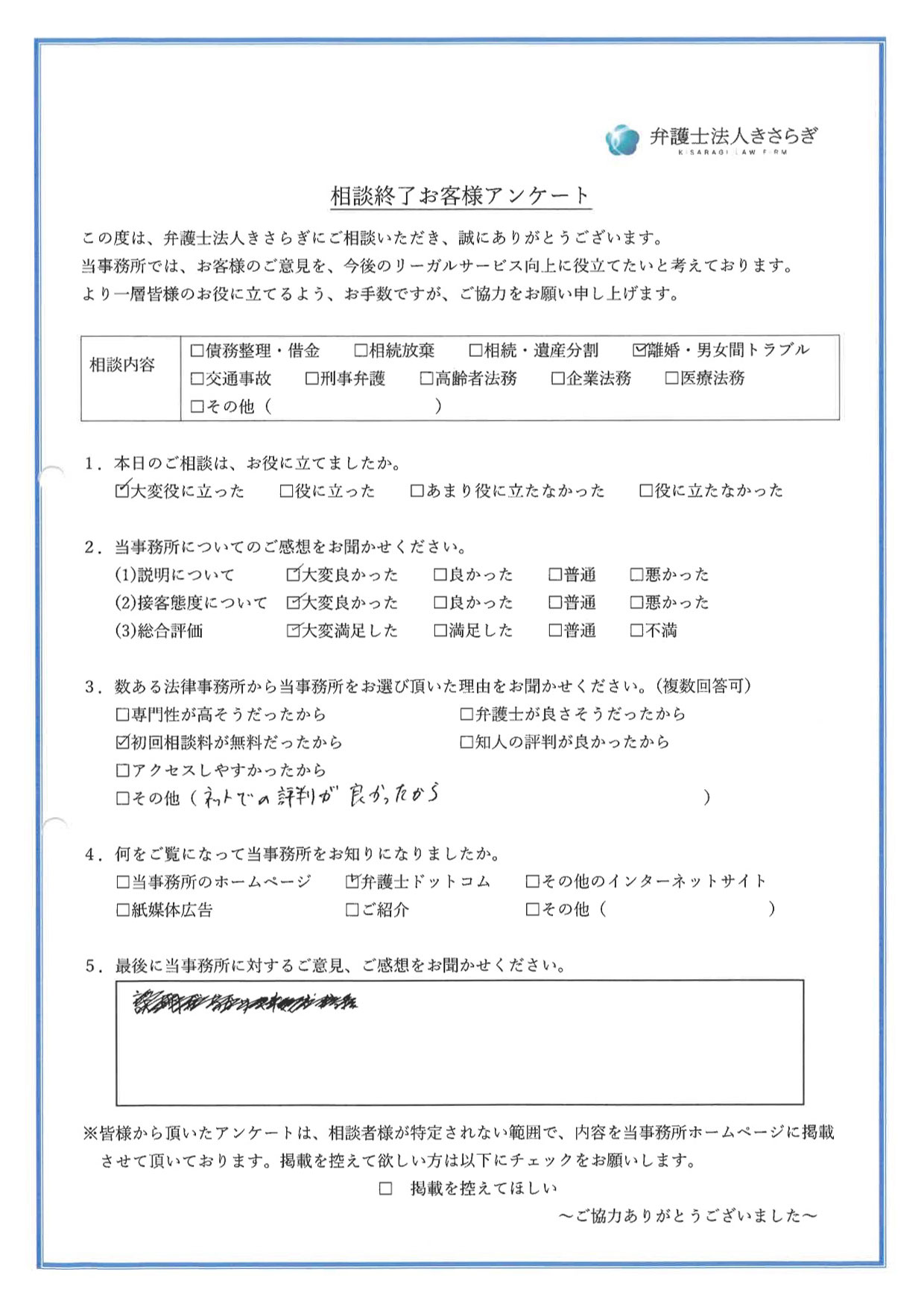 ネットでの評判が良かったから選びました